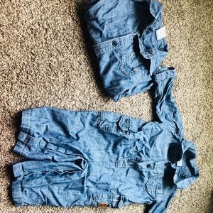Denim rompers